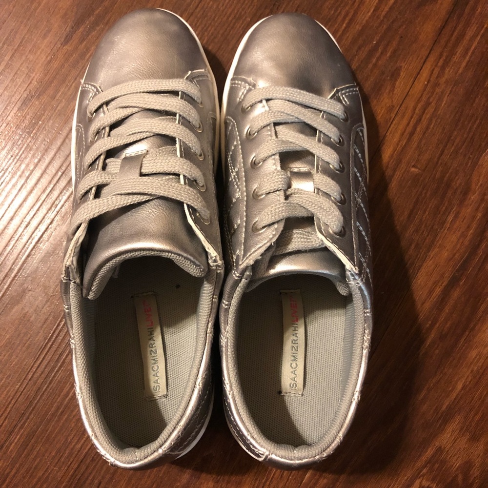 Women's Isaac Mizhari Metallic Quilted Sneakers, Size 6